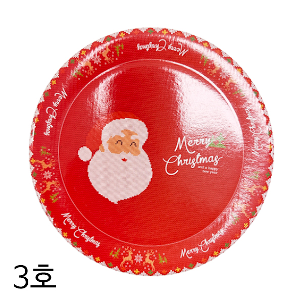 메리 크리스마스 산타 접시 3호 (5개)